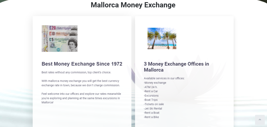 foto de la campaña SEO de Mallorca Exchange con Seo Aim One