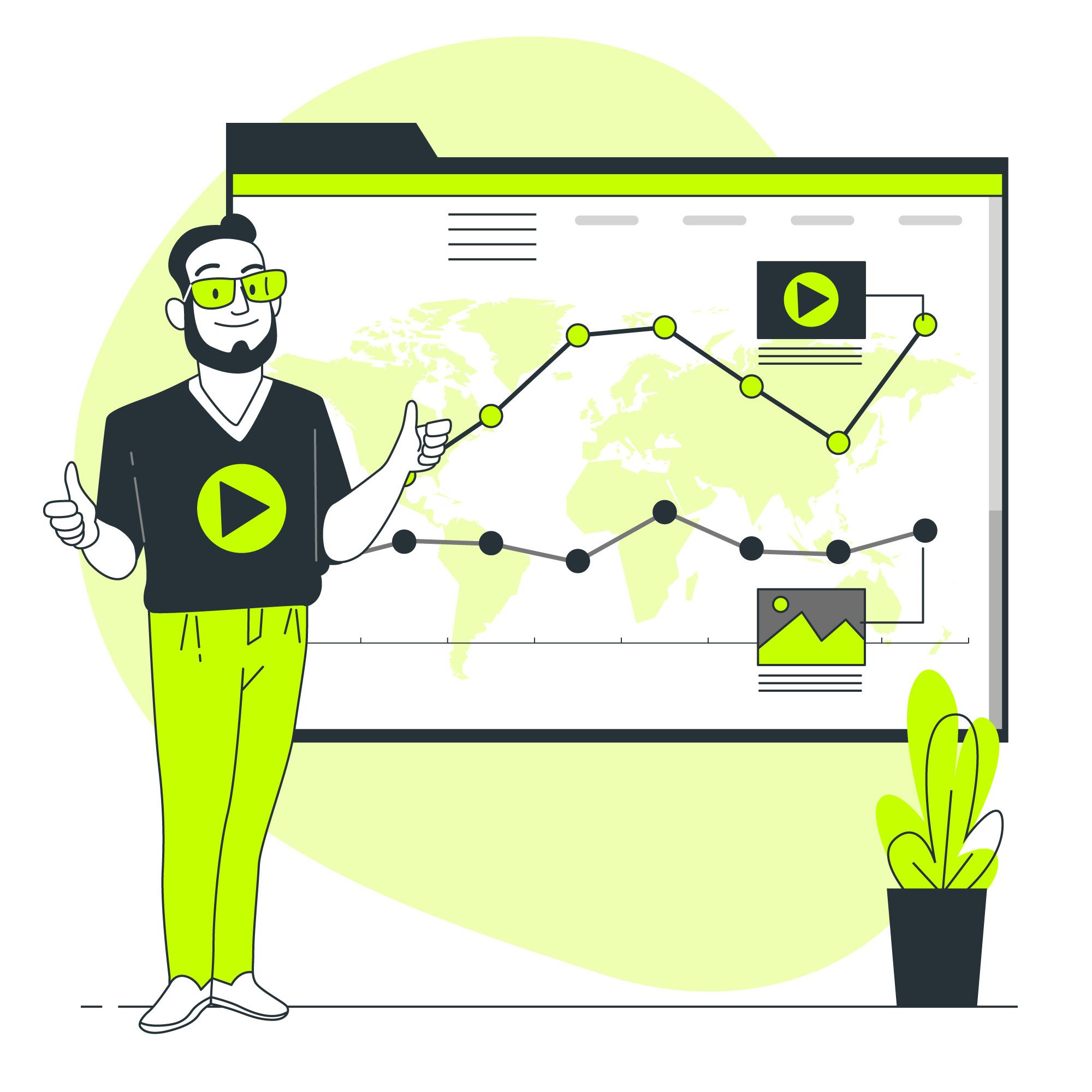 Person with green pants in front of the results and benefits of hiring an SEO agency in Mallorca